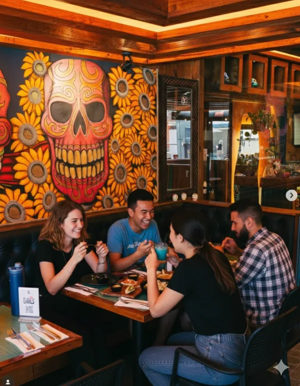 Plato de tacos auténticos en la taquería mexicana Güeros en Providencia Santiago - Imagen 2