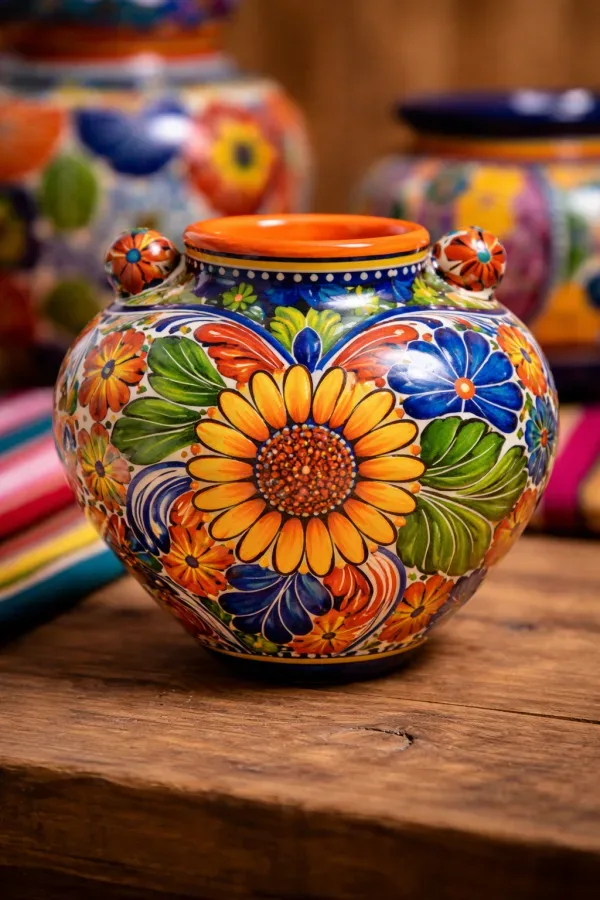 Mural de estilo mexicano y platos de comida tradicional en una taquería de Santiago de Chile. - Imagen 3